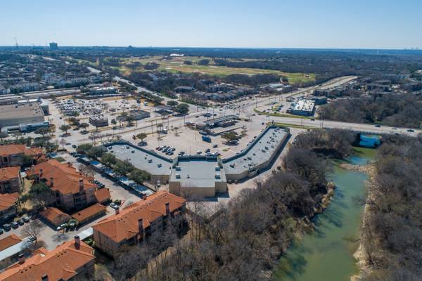 Architectural drone photography of a prominent building in the DFW metroplex.